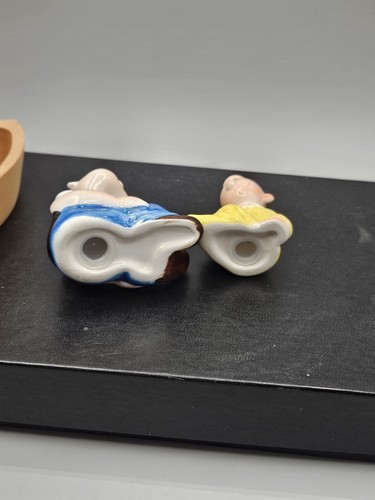Popeye and Sweetpea In Wood Boat Salt and Pepper Shakers Ceramic - Picture 6 of 7