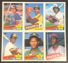 Eric Davis RC 1985 Topps Baseball RARE! Trading Card Uncut 6 Card Panel Sheet
