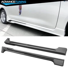 Fits 20-24 Toyota Corolla Sedan 4DR Side Skirts Rocker Panel Matte Black 2PCS PP