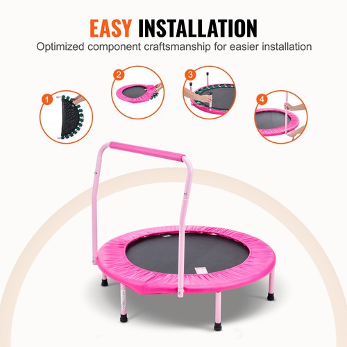 VEVOR Trampoline Faltbares Mini-Trampolin 100kg Rebounder-Trampolin 91,44cm Rosa - Bild 6 von 12