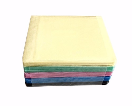 500 Non Woven CD DVD Multi Color Double Sided Plastic Sleeve - HOLD 1000 discs - Picture 3 of 8