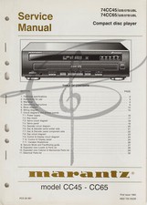 Original Service Manual Marantz CC45-CC65 74CC45/74CC65 Compact Disc Player VGC  			