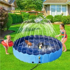 Foldable Dog Pools Plastic Swimming Pool Bath Tub with Sprinkler for Dogs/Cats