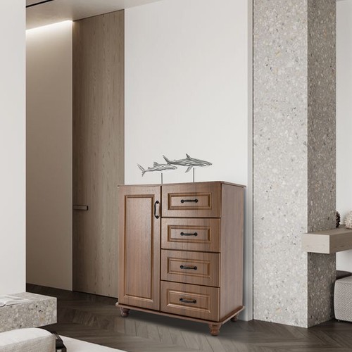 Hallway Storage Cabinet with Door Floor Storage Stand Home Furniture & 4 Drawers - Picture 21 of 24