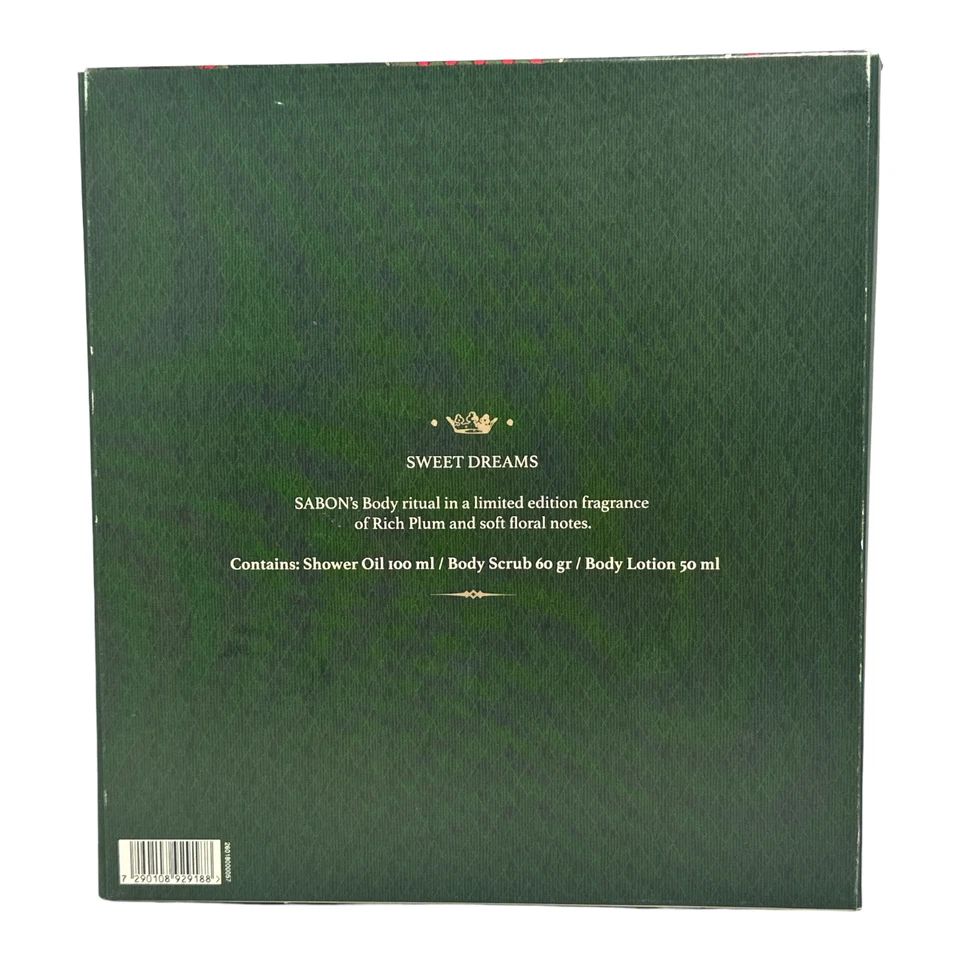 Sabon Sugar Plum Sweet Dreams 3 peças (óleo de banho/esfoliante corporal e loção corporal) NOVO - Imagem 2 de 2