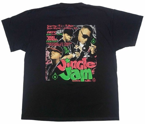 JINGLE JAM HOT 93.7 vintage t shirt TI T PAIN BUSTA RHYMES 08 XL 2008 CT RAP TEE - Picture 4 of 8
