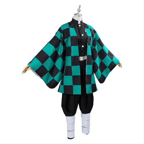 Demon Slayer Kimetsu No Yaiba Kamado Tanjiro Cosplay Costume Wig Kimono Outfits - Picture 5 of 9