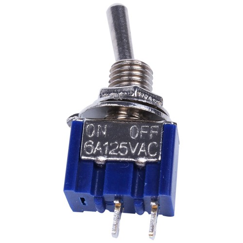 New 2 Terminal SPST ON/OFF 2 Position 250VAC 6mm Mini Toggle Switches MTS-101 - Picture 2 of 13