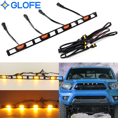 For 12-15 Toyota Tacoma Front Hood Grille Amber LED Lights Assy w/Wire Harness - Picture 1 of 12