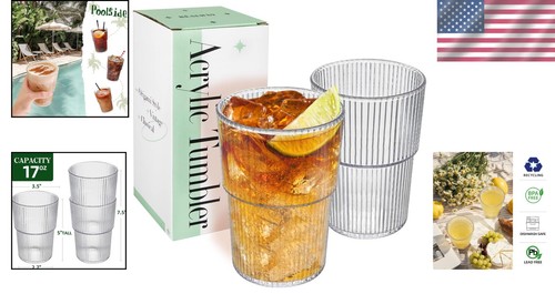 Durable 12-Pack 17oz Unbreakable Drinking Cups - Perfect for Parties & Weddings - Picture 2 of 11