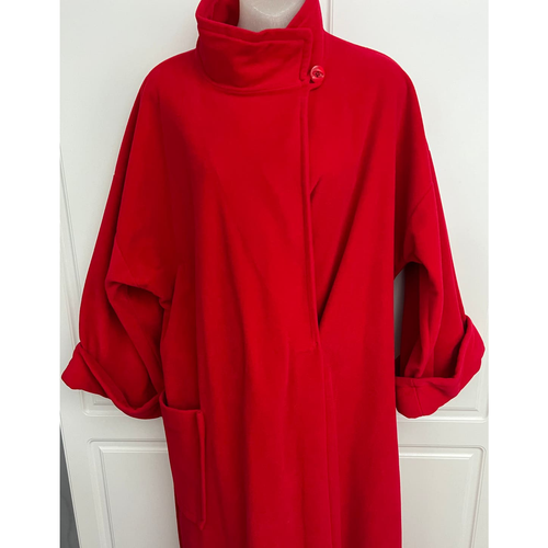 Vintage 1970's Vanity Fair Red Fleece Belted Robe Size L - Picture 3 of 12