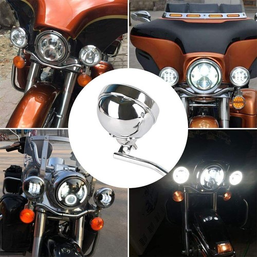 4.5 Inch Spot Fog Passing Light LED + Housing Bucket for Harley Ultra Classic - Picture 3 of 12