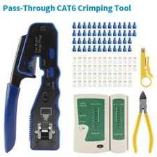 Crimping Tool Pass Through Crimper for Stripping Cutting Multifunction Crimper