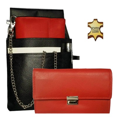 ECHTLEDER Kellner Geldbeutel Holster Börse Geldbörse Kellnerset Service Tasche