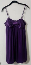 Vintage Juniors Speechless Cocktail Prom Formal Purple Mini Dress Bow Size L