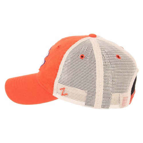 CLEMSON TIGERS NCAA ORANGE MESH SLOUCH TRUCKER SNAPBACK Z WASHED CAP HAT NWT! - Picture 5 of 7