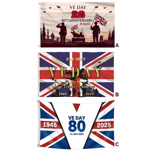 VE Day Flag 3x5 Ft 80th Victory Celebration Flag with Brass Grommets for Outside - Picture 8 of 21
