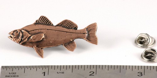 Pin o imán refrigerador Creative Pewter Designs Calico Bass para peces, S014 - Imagen 5 de 9