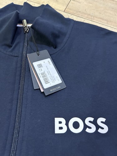 Gr. S - Hugo Boss Logo Cotton Zip Down Trainingsjacke - Navy - Bild 4 von 8