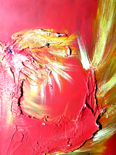 Phoenix Rising Acrylic Art Painting Original Hand Painted Red Textured - Picture 6 of 8