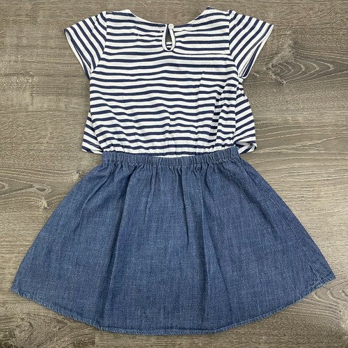 Lucky Brand Girls Dress Blue White Striped Embroidered Elastic Waist Size 4T - Picture 5 of 5