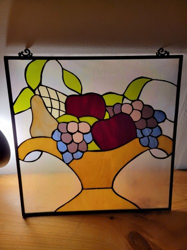 "Panel de ventana colgante de vidrieras estilo Tiffany diseño victoriano 20"" X 20" - Imagen 6 de 10