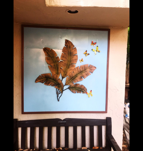 Strand Palme Blätter groß Metall Wandbild Deko Küste Wohnzimmer Skulptur - Bild 6 von 6