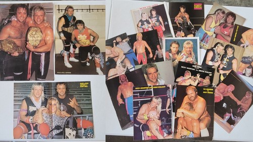 Lotto poster e pin-up Wrestling Rock N Roll Express anni '80 Robert Gibson Ricky Morton