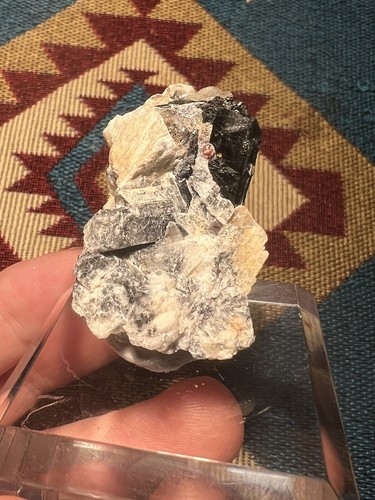 Turmalina Schorl, repisa sobre cantera de Harvard, Noyes MT, Greenwood, Maine - Imagen 4 de 4