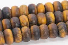 10x6MM Genuine Natural Matte Yellow Tiger Eye Beads A Rondelle Loose Beads