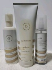 Bath Body Works Milk Perfume Mist Sensitive Skin Body Lotion Wash 3x Lot