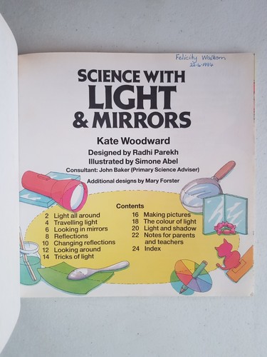 Usborne Science Activities Book - Science With Light & Mirrors 1991 PB Woodward - Picture 3 of 4