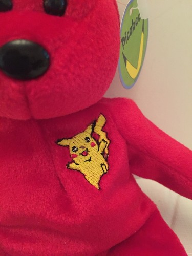 Pokemon ""Picabear"" Rojo 1999 PIKACHU Edición Limitada Gorro Oso 8" De Colección RARO - Imagen 3 de 10