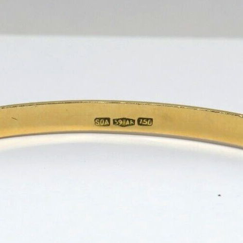 L@@K schönes einfarbiges 18K Gelbgold Armreif ARMBAND mit Design 8" Damen - Bild 5 von 11