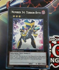 Yu-Gi-Oh Card - PRC1-ENV02 - NUMBER 34: TERROR-BYTE (secret rare holo