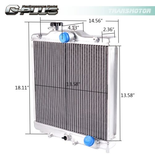 Aluminum Radiator Fit For Honda Civic B18C/B16A 32mm In/Out 3 Row 52mm 92-00 - Picture 2 of 5