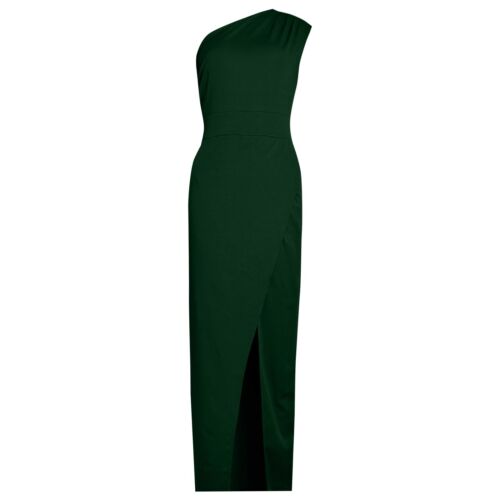 Women One Shoulder Long Formal Dress Sleeveless Bodycon Wedding Slit Maxi Dress - Bild 24 von 54