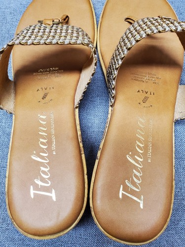 Italiana by Italian Shoemakers Women's Golden Brown Wedge Sandals Size 10 - Picture 9 of 14