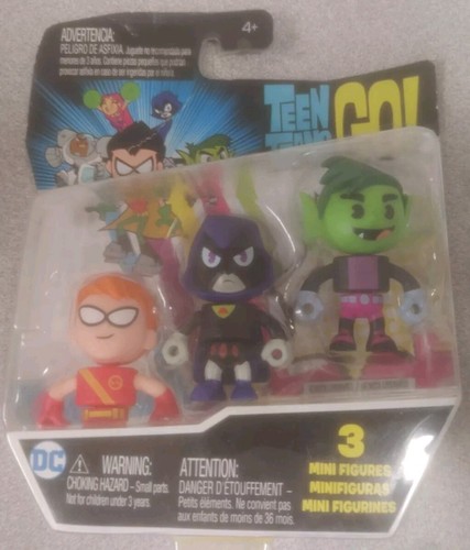 Teen Titans Go Beast Boy Happy Raven Trigon Mini Figure 3-Pack & Cyborg Car - Picture 3 of 6