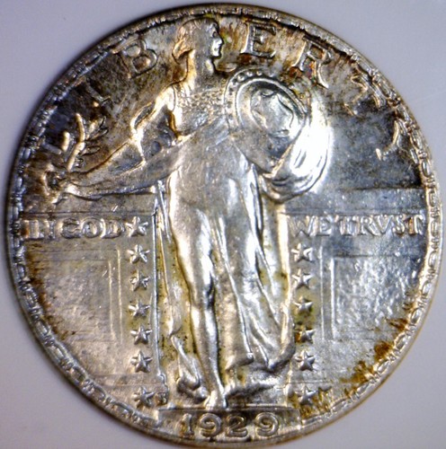 1929s ANACS MS62 Standing Liberty Silver Quarter BU + Coin NICE ORIGINAL #1  NR - Picture 4 of 6