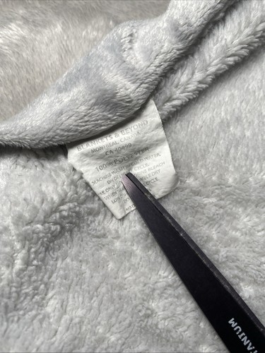Blankets & Beyond Blue Owl Gray Minky Dot Blanket Reversible Velour Plush Lovey - Picture 3 of 4