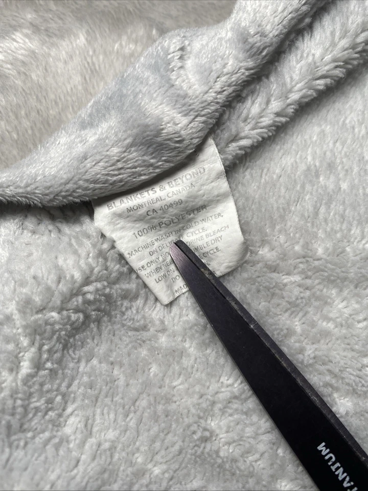 Blankets & Beyond Blue Owl Gray Minky Dot Blanket Reversible Velour Plush Lovey - Image 3 of 4