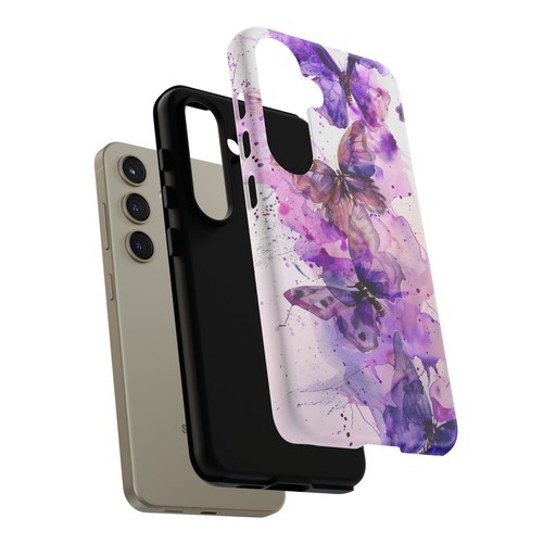 For iPhone / Galaxy / Pixel | Phone-Ink Case - Purple Butterfly Watercolor - 第 116/173 張圖片