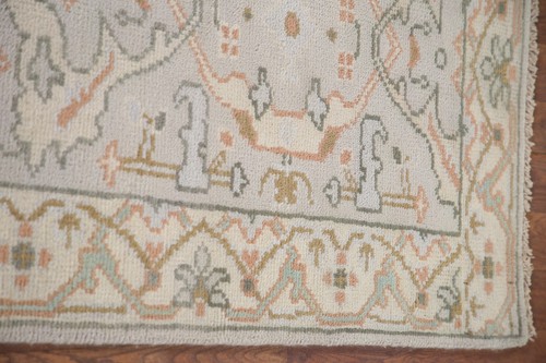 Geometric Traditional 10 ft. Runner Oushak Rug 3x9 Wool Handmade 9' 7" x 2' 6" - Picture 8 of 12