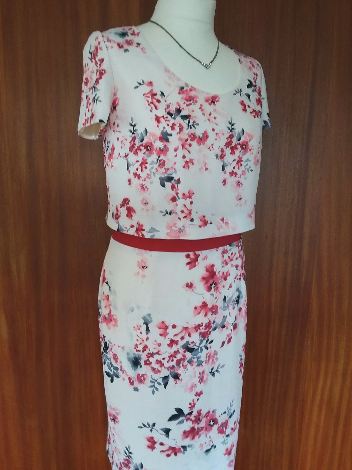 Stunning Jacques Grün Rosas rots floral dress Größe 12 12 12 6a0722 Stunning Jacques Grün Rosas rots floral dress Größe 12 12 12 6a0722