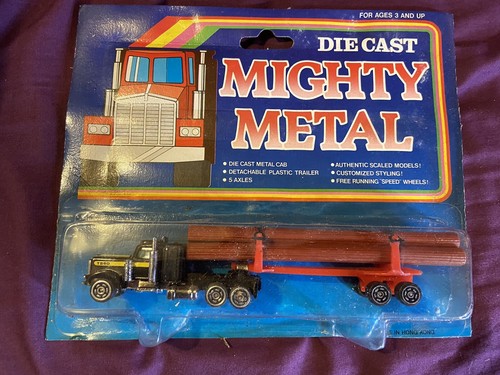 Vintage 80s Mighty Metal Die Cast Big Rig Truck Movers Hong Kong - Logger