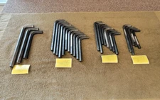 27 KGM Allen CP L-Shaped Hex Wrench Key Set Sae 3/4" 5/8" 9/16" 1/2"