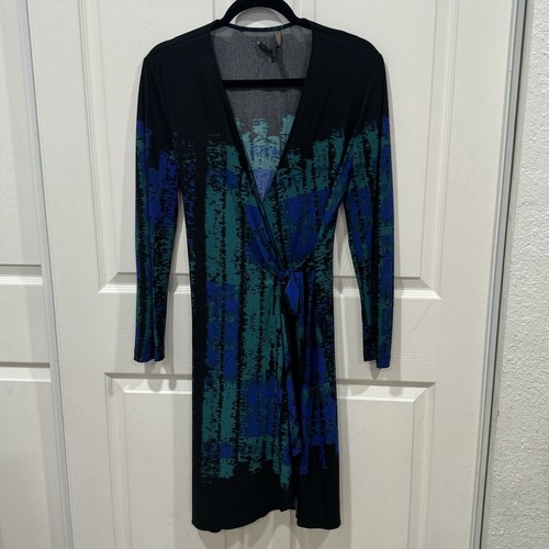 BCBGMAXAZRIA Adele Vestito Avvolgente Stampato Medium M - Foto 2 di 11