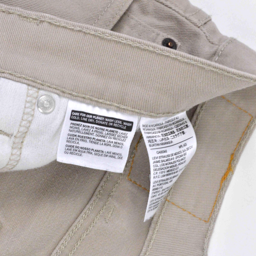 Jeans uomo Levis 511 38x34 beige chino zip 100% cotone - Foto 8 di 10