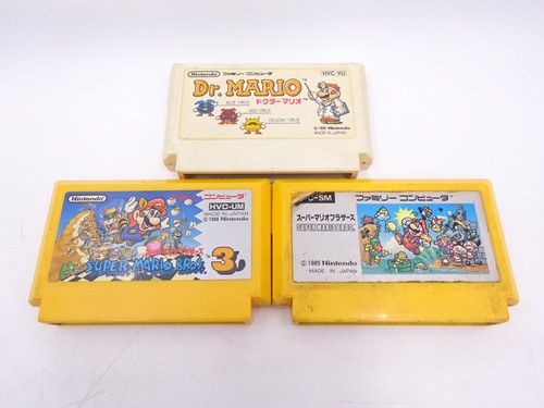 [tested]Nintendo NES Super Mario Brothers 3 Dr Mario Lot of 3 Famicom FC Game JP - Afbeelding 1 van 13